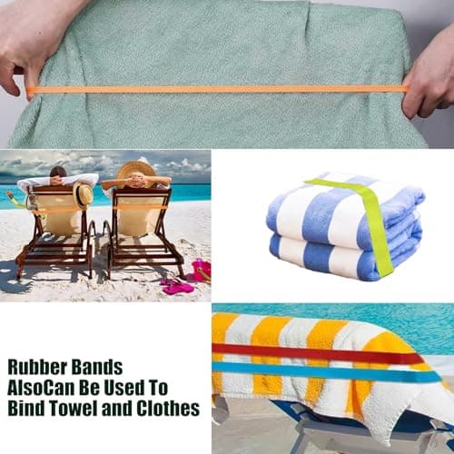 12 pcs Silicone Beach Towel Bands for Beach Chairs - Colorful and Durable Towel Bands for Sun Loungers, Pool, and Swim, Beach Accessories for Outdoor Activities — view 4