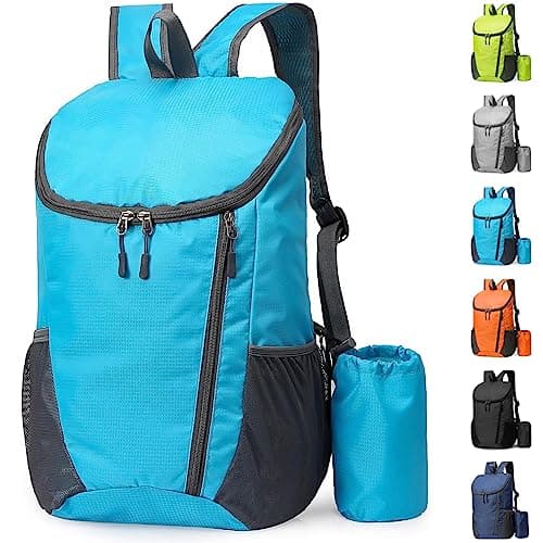 Yoolly Lightweight Foldable Backpack, Small Hiking Rucksack, Waterproof Packable Backpack for Men Women Kids, Durable Rucksack for Outdoor Sport Travelling Hiking Camping Biking Walking (Blue)