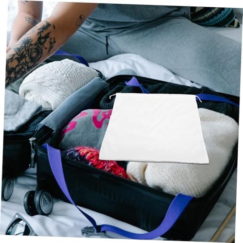 IMIKEYA White Polyester Drawstring Packaging Bag with Adjustable Drawstring Closure for Handbags and Clothes Storage, Dustproof Purse Protector Bag for Travel and Everyday Use — view 4