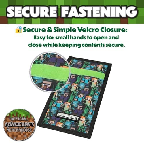 Minecraft Boys Wallet with Card Slots & Zip Coin Pocket — view 6