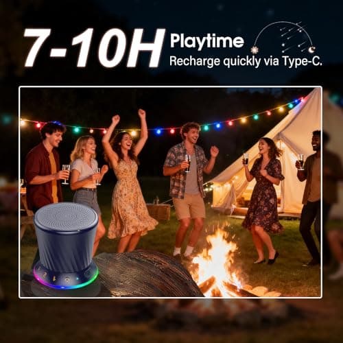 Bluetooth Shower Speaker, Portable Bluetooth 5.3 Speaker, HIFI Stereo Sound, Built-in Mic, Dynamic Lights, IPX7 Waterproof Wireless Speakers with Suction Cup for Bathroom/Party/Beach/Gift, Blue — view 6