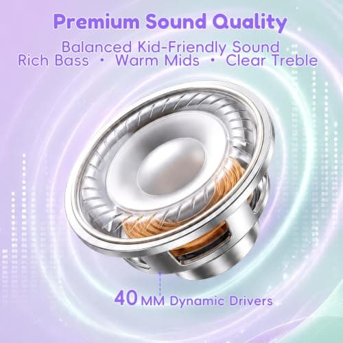 Candy Bila Wired Kids Headphones with Microphone for School Travel,3.5mm — view 4