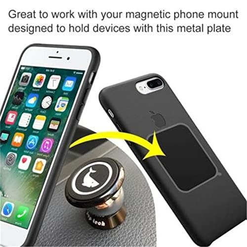 Replacement Metal Plates Set for Magnetic Car Phone Holders, Wall & Air Vent Mounts, Cases, Magnets. Kit of 8 Black Round Iron Discs Without Holes. 3M Adhesive Backing. Matte Steel Sheets 8 Pack — view 6