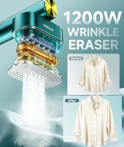 MGEELED Handheld Clothes Steamer 1200W | 15s Fast-Heat-Up Garment Iron — view 3