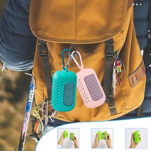 Gym Towels, 3 Pack Cooling Towel Soft Microfiber with Portable Silicone Sleeves, Breathable Instant Towels, Microfiber Soft Quick Dry Gym Towel for Sport Camping Swim Fitness(30 x 90cm, 3 Colors) — view 6
