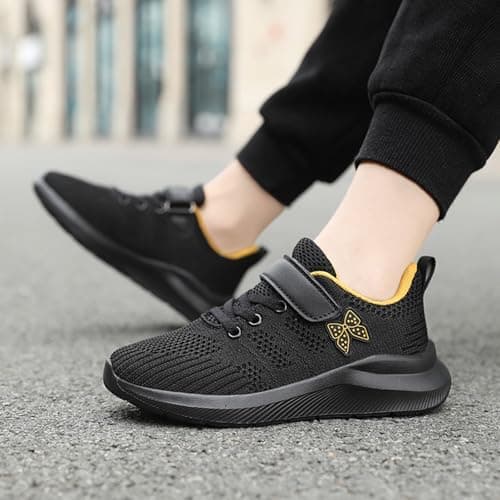 2026 Children's Girls Comfortable Fashion Trainers for Outdoor School Running Walking Travel, gold, 2 UK — view 2