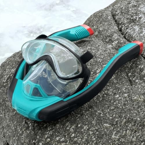 Hydro-Pro SeaClear Flowtech Full-Face Snorkelling Mask, Unisex Underwater Face Mask, Blue, S/M — view 6