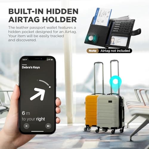 VULKIT Dual 2 Passport Holder Compatible with Airtag RFID Wallet — view 5