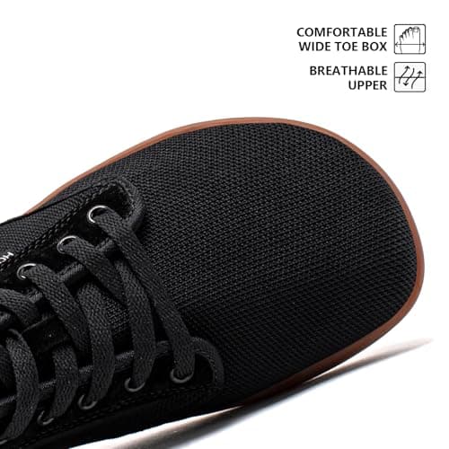 HOBIBEAR Unisex Wide Barefoot Minimalist Shoes for Men Women Outdoor Trail Walking Shoes(Black/Brown, UK 8) — view 2