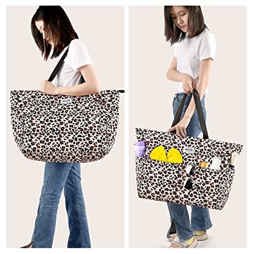 HOMESPON Large Waterproof Beach Bag for Women, Zippered Pool Tote — view 2