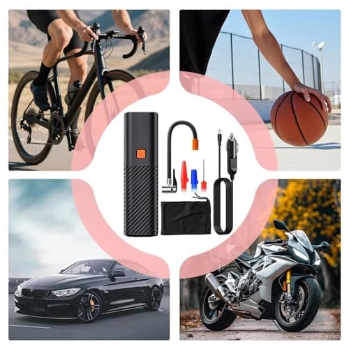 Car Tire Pump, Portable And Compact Design, 1 Set, Motorcycle Wheel Air Pump, Outdoor Tire Inflation Tool, Multi-Vehicle Compatibility, For Bikes, Motorcycles — view 5
