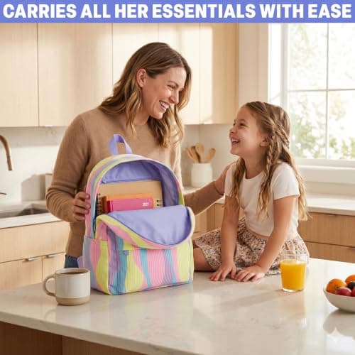Get Trend Girls Backpack Set, 4 Pcs Swirl Corduroy School Bag — view 6