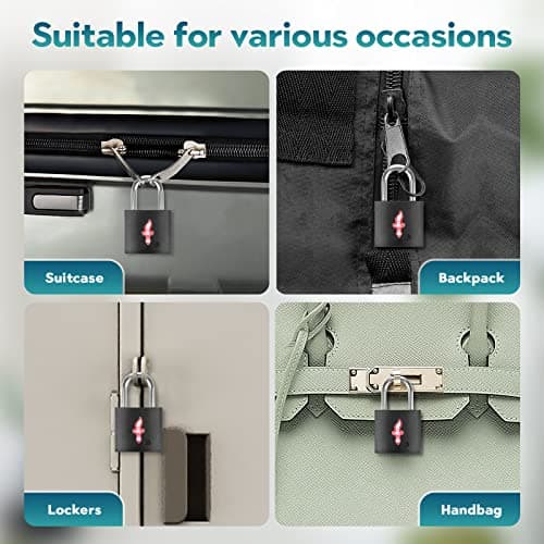 DUALCROWN 4 Pack Neon Square TSA Approved Luggage Locks with Key for Suitcase Carry On Backpack Laptop Bag Travel Accessories — view 5