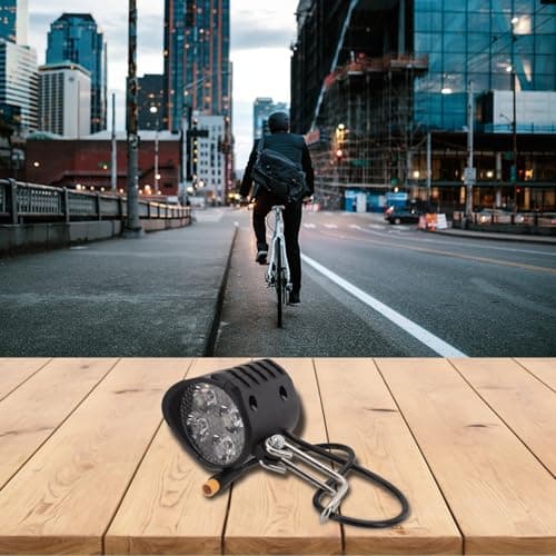 Electric Vehicle LED Headlight with Lens, Aluminum Alloy Housing, 36V/48V/60V Compatible, IP65 Waterproof, Built-in Speaker for Scooter and E-Bike(LED-16W-4 beads) — view 3