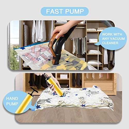 UOUNE Vacuum Storage Bags, 4 Large (80 x 60 cm) Reusable Space Saver Bags Vacuum Compression Zipper Storage Bags with Airtight Valve and Hand Pump,Work with Vacuum Cleaner — view 6