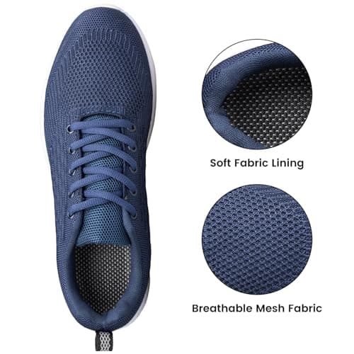 Raoendis Mens Trainers Running Shoes Walking Sneakers, Lightweight Comfortable Fitness Tennis Shoes for Indoor Outdoor Sports Navy Blue Size 11 — view 3