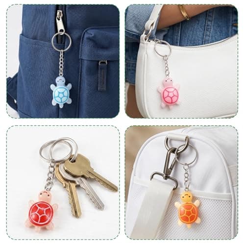 Ymapinc 10Pcs Cute Resin Sea Turtle Keychain Set, Small Keychain Bulk Mini Keychains, Tiny Animal Turtle Keyrings, Beach Travel Backpack Keychains Pack Party Favors Gifts — view 5