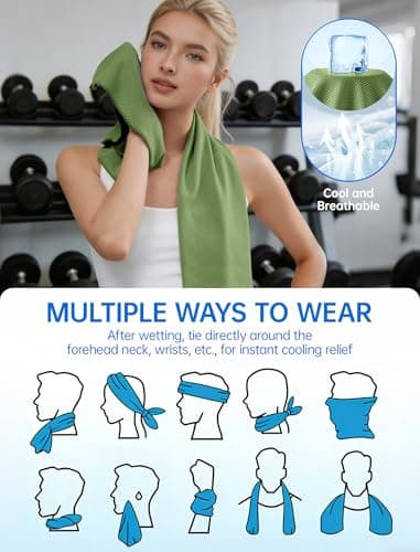 CHEMLUK Cooling Towels for Hot Weather: 100x30CM Instant Cool Towel for Neck Face UPF 50 Quick Dry Microfibre Ice Sweat Towel for Gym Sports Running Hiking Workout Travel — view 4