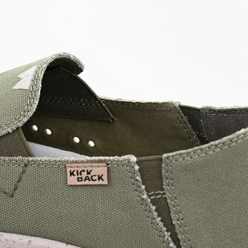 Kickback Couch 2.0 Men’s Canvas Slip On Loafers – Lightweight Casual Summer, Travel & Beach Shoes with Anti-Slip Sole - Relaxed Comfortable Fit for All Day Comfort - Khaki Green, UK 11 — view 4