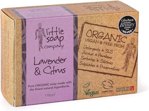 Little Soap Company Organic Lavender & Citrus Body and Hand Soap Bar, 110g