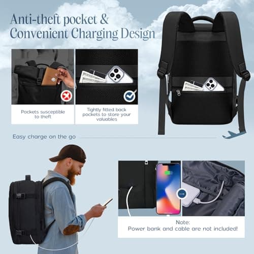 Xkdoai for Ryanair Cabin Bags 40x30x20,Backpack with TSA Approved Clear Bag — view 5