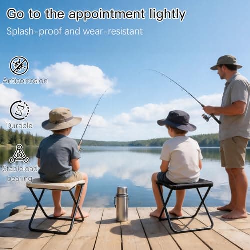 Yukaiwn Camping Stool, Folding Stools for Adults, Portable Small Folding Stool Lightweight Mini Collapsible Stools Foldable Chairs for Camping Chair Travel Picnic Hiking Fishing Seats(black) — view 5