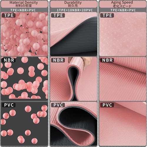 Foldable Yoga Mat for Travel, Non-Slip Exercise Pilates Fitness Mat, Pink — view 4