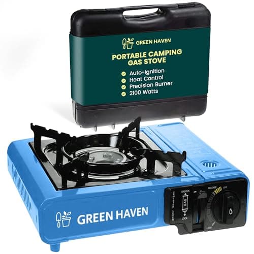 Green Haven Camping Cooker | Portable Gas Stove Single Burner & Carry Case
