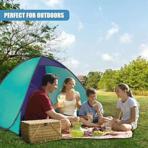 GEEZY Pop Up Tent - UV Sun Shelter for 2-3 Persons with Carry Bag - UPF 50+ Protection, Waterproof, Wind Resistant, Easy Setup, Portable - Beach Essentials for Camping, Picnic & Outdoor Adventures — view 6