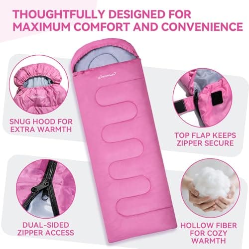 Clostnature Sleeping Bag for Adults and Kids, Lightweight Sleeping Bags — view 2