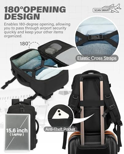VANKEV 40x30x20 Ryanair Cabin Bag Underseat Travel Backpack Hand Luggage — view 6