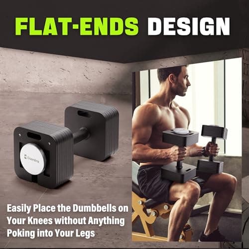 Eisenlink Adjustable Dumbbell 4-20kg Weight Set - Adjustable Dumbbell Set with Anti-slip Handle 2kg Increments Innovative Easy Safe Locking Mechanism for Home Gym Fitness (1×20kg) — view 6