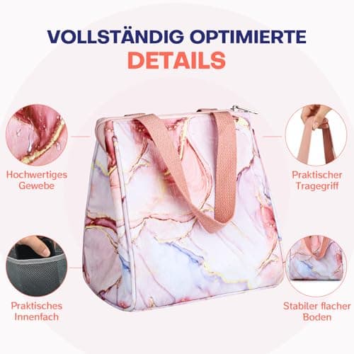 Jessonly Lunch Bag for Women Insulated Lunch Bag Thermal Food Bag with Zipper Lunch Cool Bag Lunch Box Tote Bag for Kids, Girls, Adults, School, Work, Picnic, Outdoor Travel — view 4