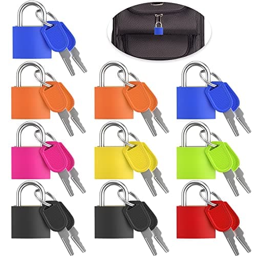 Taiyeestar 10 Pcs Suitcase Locks with Keys, Small Padlocks with Key, Luggage Lock with Key, mini Padlocks for Travel, Gym, Suitcase, Backpack, Bag, Locker (Colourful)