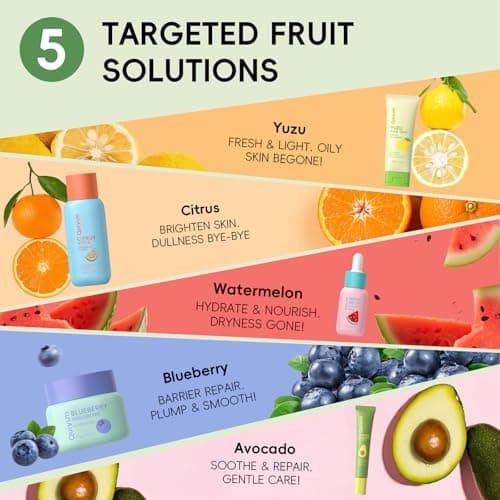 Quiyum Fruit Skincare Set, 5Pcs Face Care Routine Kit for All Skin — view 3