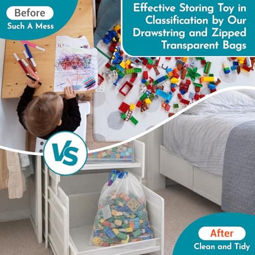 zxevg Toy Storage Bags 5 Zip & 9 Drawstring for Blocks — view 5