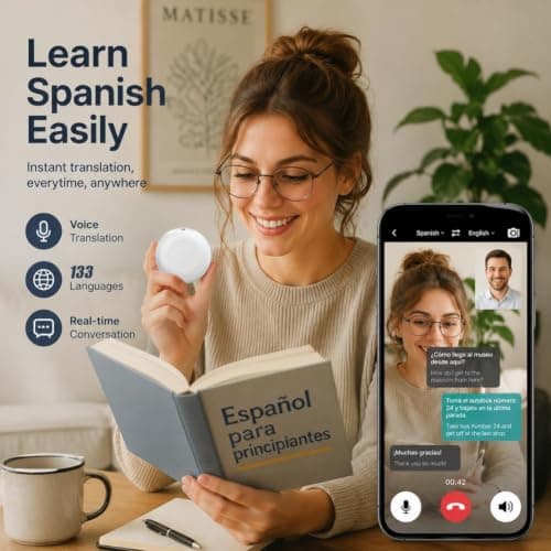 Yiokii Smart Wearable Translator, Capable of translating 160+ Languages, Spanish & English Foreign Language Practice Partne, Portable Language Translator Device for Travel Business — view 5