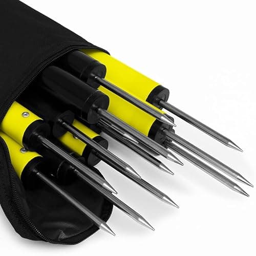 Ziland Slalom Poles [12 Pack] • Yellow/Blue • Football Training Aid • Holdall Included (100cm Yellow/Blue) — view 3