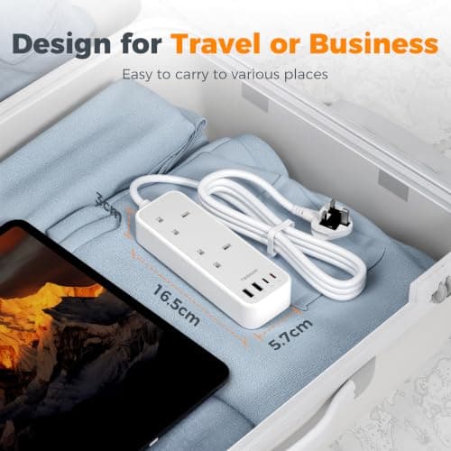 TESSAN 1.5M Extension Lead with PD 20W USB C Charger (4 USB Slots) — view 6