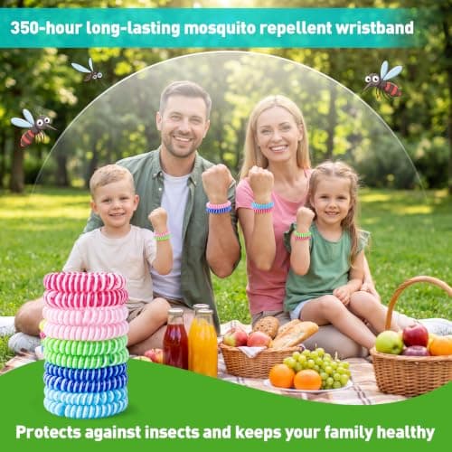 10pcs Mosquito Repellent Wristbands, Silicone Wristbands with Natural Formula for Adults Kids, Ideal for Outdoor Travel Summer — view 6