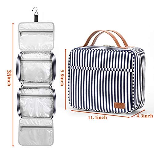 Hanging Travel Toiletry Bag, Large Capacity Wash Bag Waterproof Cosmetic Bag Makeup Organizer with 4 Compartments & 1 Sturdy Hook for Women/Men — view 3