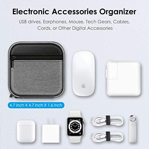 FINPAC Macbook Charger Organiser Case, Small Electronic Organiser Bag for MacBook Power Adapter, Portable Storage Travel Pouch for Laptop Accessories, Magic Mouse, USB Drives, GoPro, Gadget, Tech Gear — view 6