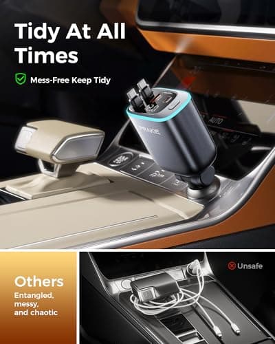 Retractable 4-in-1 Multi Fast Car Charger for iPhone iPad Android Tablets — view 4