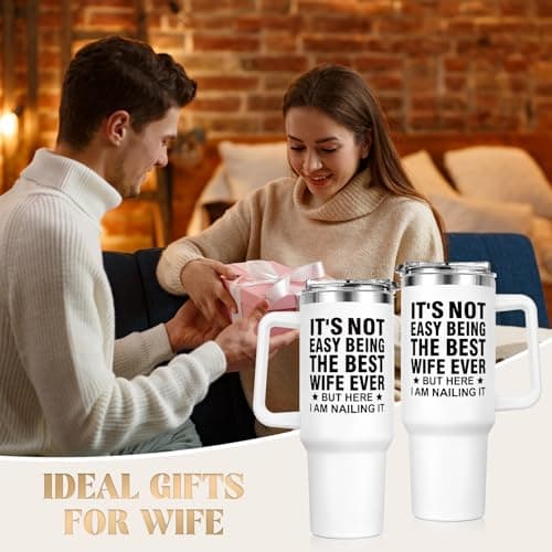 Leebbsin Funny Wife Birthday Gifts 1.18L Water Bottle with Handle Straw — view 2