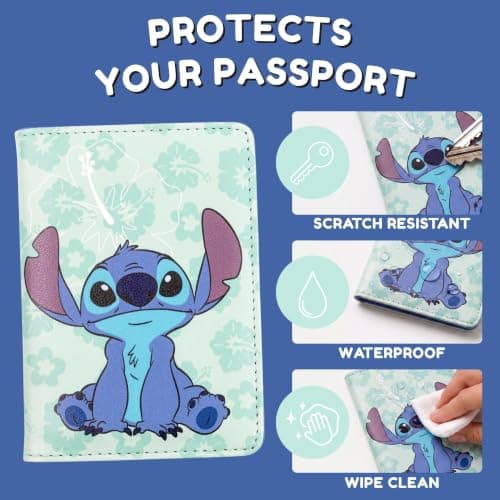 Disney Stitch Kids Travel Accessory Passport with Tropical Hibiscus Flowers for Holiday, Airport, Travel — view 5