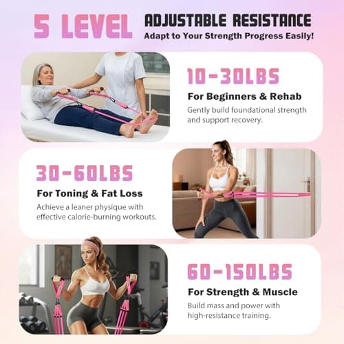 Resistance Bands, Exercise Bands with Handles, Fitness Bands, Workout Bands with Door Anchor and Ankle Straps, for Heavy Resistance Training, Physical Therapy, Shape Body, Yoga, Home Workout Set — view 4