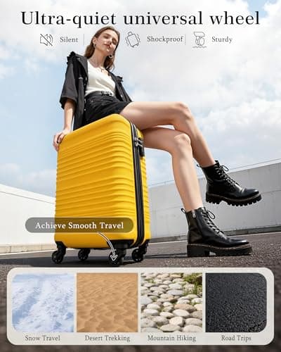 COOLIFE 55×40×20 Cabin Suitcase+40x25(36)x20cm Expandable Ryanair Cabin Bag — view 3