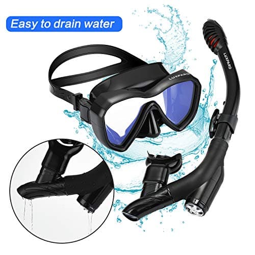 LUXPARD Snorkel Set Adults, Snorkel Mask and Dual Drain Valve Dry Snorkel — view 3