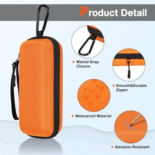 Tawd Double Glasses Case, 2 in 1 Dual Glasses Case Hard Shell Eyeglasses Case,Portable Travel Sunglasses Case Organizer with Hook (Orange) — view 5