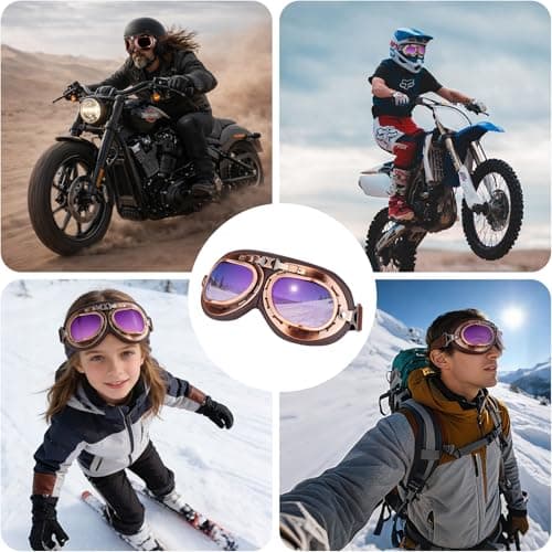 Cretassion Brown Ski and Snowboard Goggles for Men and Women, UV Protection, Compatible with Helmets, Anti-Fog Ski Goggles, Sport Goggles for Skiing, Motorcycling, Cycling, and Skateboarding — view 6